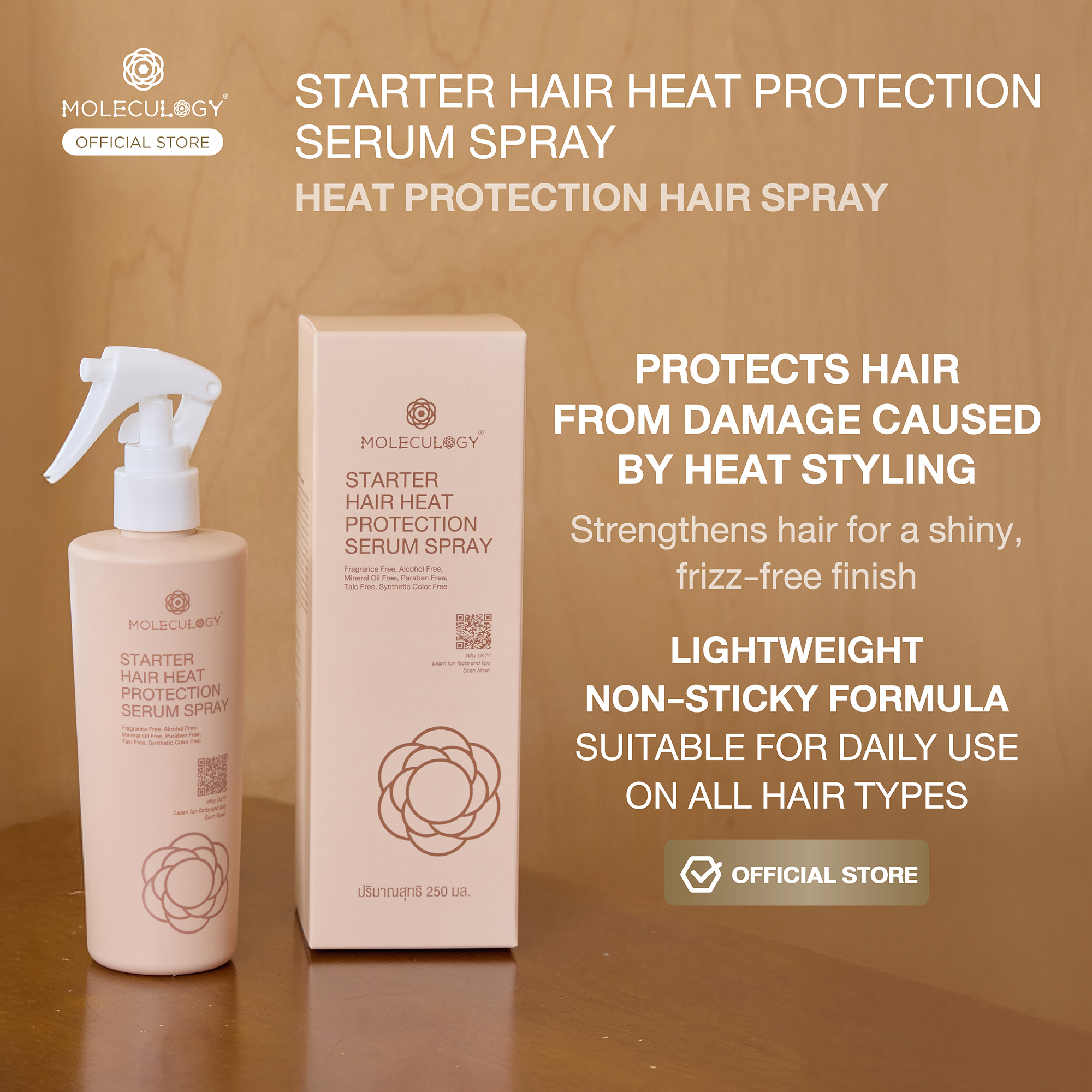 Moleculogy Starter Hair Heat Protection Serum Spray (250ml)