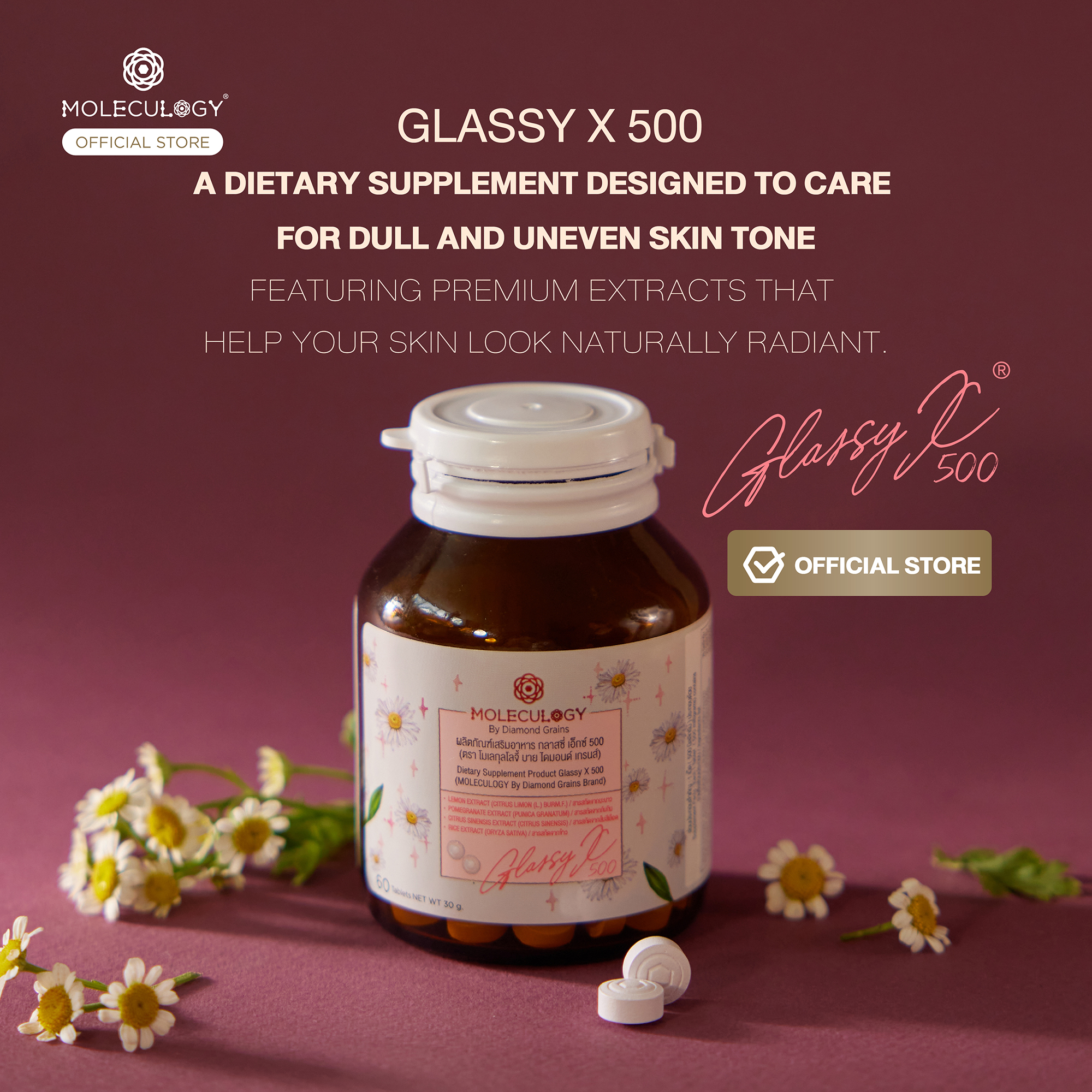 Moleculogy Glassy X 500 (60 tablets/bottle)