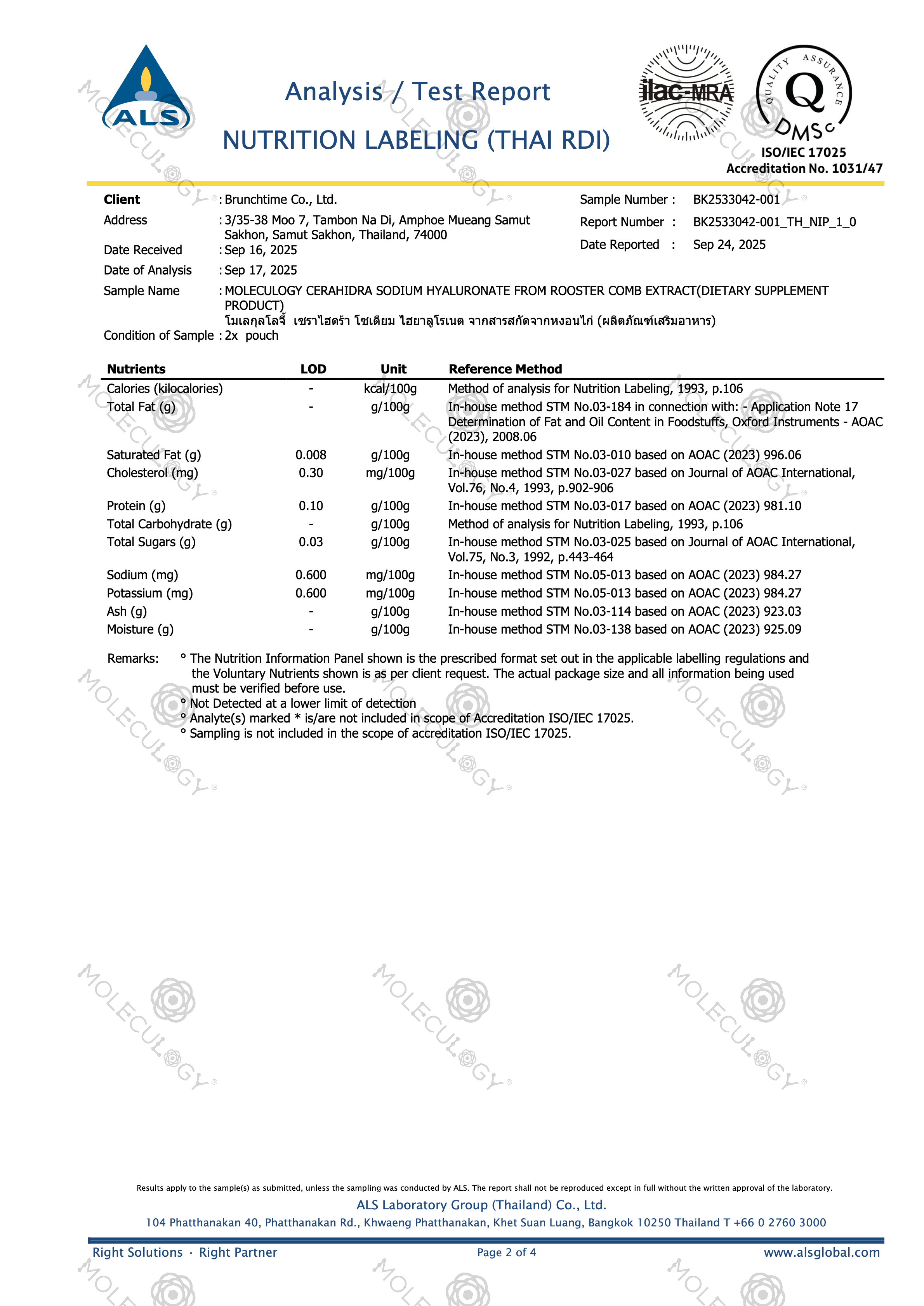 Moleculogy CeraHidra Collagen (15 Sachets) - Test Results (10)