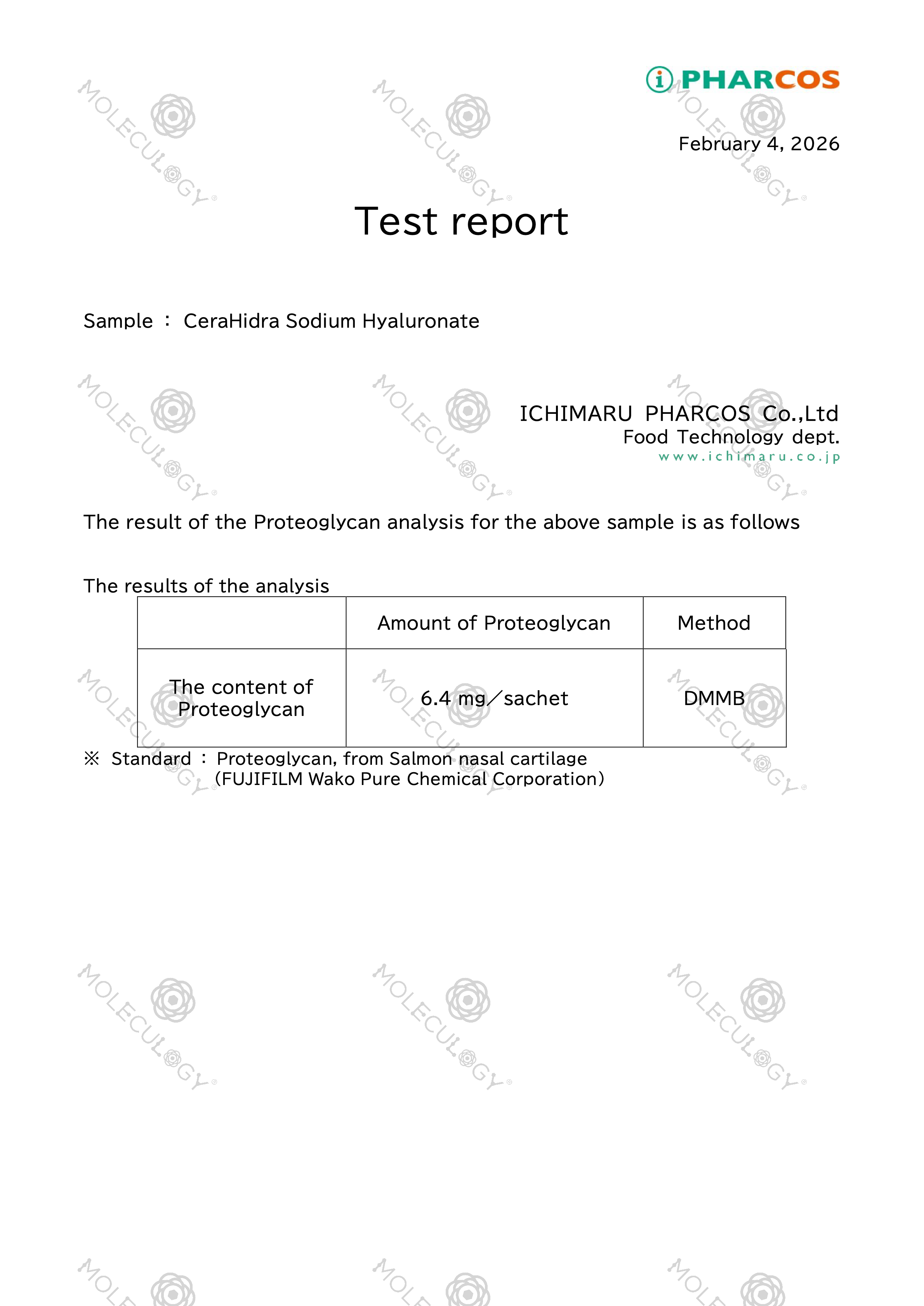 Moleculogy CeraHidra Collagen (15 Sachets) - Test Results (15)